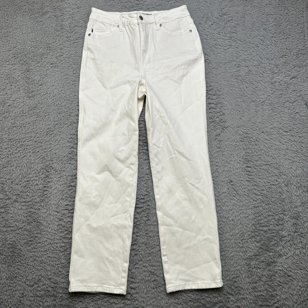 Judy Blue White Jeans Womens Size 5/27 Stretch High Rise Ankle Straight Fit